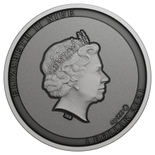 Niujė 2021 1 dolerio sidabrinė spalvota moneta - Aš tave matau/Ar tu mane pažįsti? (Žalioji mamba) (PROOF)