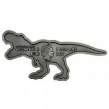 Niujė 2021 5 dolerių sidabrinė moneta - Tyrannosaurus Rex (T-Rex)