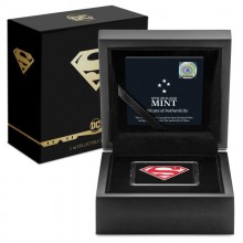 Niujė 2021 2 dolerių sidabrinė spalvota moneta Supermenas bankinėje dėžutėje