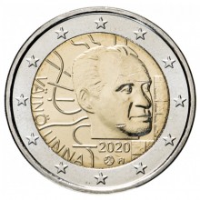 Finland 2020 2 euro coin - 100 years Vaino Linna