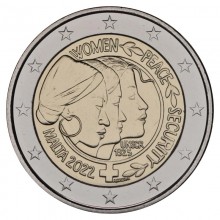 Malta 2022 2 euro proginė moneta - Moterys, Taika ir Saugumas (BU)
