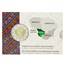 Lietuva 2022 2 eurų proginė moneta Suvalkija kortelėje