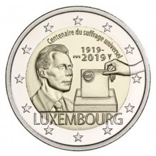 Liuksemburgas 2019 2 eurų proginė moneta - Visuotinė rinkimų teisė (BU)