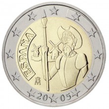 Ispanija 2005 2 euro proginė moneta - Don Kichotas iš La Mančos knygos 400-metis