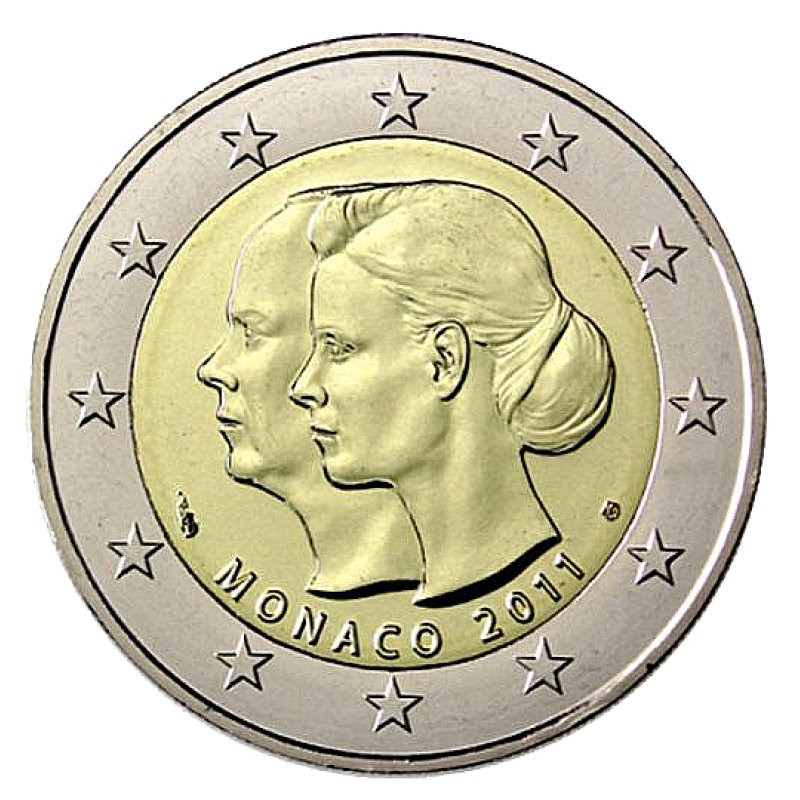 Monaco 2011 2 euro coin - Wedding of Prince Albert and Charlene Wittstock