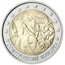 Italija 2005 2 eurų proginė moneta - Europos Konstitucijos metinės