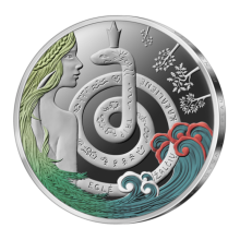 Lietuva 2021 5 euro sidabrinė spalvota moneta dėžutėje - Eglė-žalčių karalienė (PROOF)