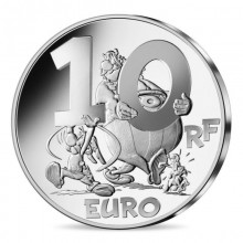 Prancūzija 2022 10 euro sidabrinė spalvota kolekcinė moneta - Asteriksas ir Grifinas (PROOF)
