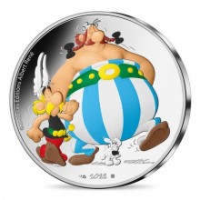 Prancūzija 2022 10 euro sidabrinė spalvota kolekcinė moneta - Asteriksas, Obeliksas ir Idefiksas (PROOF)
