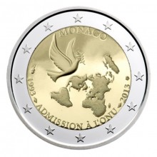 Monakas 2013 2 euro proginė moneta - Įstojimo į JTO 20-osios metinės