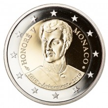 Monakas 2019 2 euro proginė moneta - Princas Honoré V (PROOF)