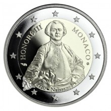 Monaco 2020 2 euro coin in box - 300th anniversary of the birth of Prince Honoré III (PROOF)