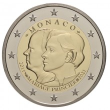 Monaco 2021 2 euro coin - 10th Anniversary of Wedding of Prince Albert II and Princess Charlene (PROOF)