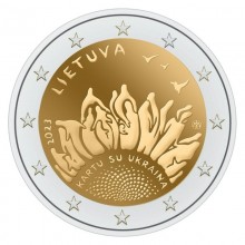 Lithuania 2023 2 euro coin - Together with Ukraine
