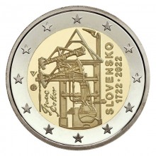 Slovakija 2022 2 euro proginė moneta kortelėje - Pirmasis atmosferinis garo variklis Europoje (BU)