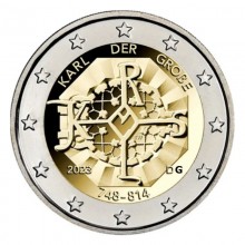 Vokietija 2023 2 euro proginė moneta - Karolis Didysis-Frankų karalius ir Šv. Romos imperatorius