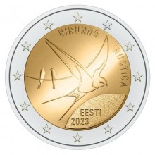 Estonia 2023 2 euro coincard - The barn swallow (BU)
