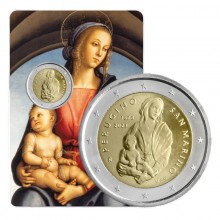 San Marinas 2023 2 euro proginė moneta kortelėje - Perugino