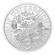 Austrija 2023 3 euro spalvota kolekcinė moneta - Brinkstantis ryklys