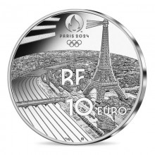 Prancūzija 2022 10 euro sidabrinė kolekcinė moneta - Olimpinės žaidynės Paryžiuje 2024-Aklųjų futbolas (PROOF)