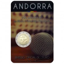 Andora 2016 2 euro proginė moneta kortelėje - Radijas ir televizija (BU)