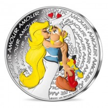 Prancūzija 2022 50 euro sidabrinė spalvota kolekcinė moneta - Asteriksas*Meilė (BU)