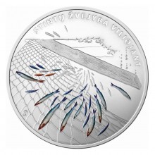 Lietuva 2019 10 euro sidabrinė moneta dėžutėje - Stintų žvejybai (PROOF)