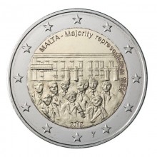 Malta 2012 2 euro coin with mintmark - Majority Representation 1887 (BU)
