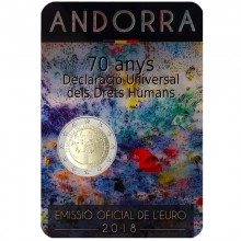 Andora 2018 2 euro proginė moneta kortelėje - Žmogaus teisės (BU)