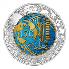Austrija 2023 25 euro sidabrinė niobio kolekcinė moneta - Globalinis atšilimas (BU)