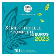 Prancūzija 2023 Euro monetų rinkinys su naujo dizaino 1€ ir 2€ monetomis (BU)