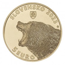 Slovakija 2023 5 euro kolekcinė moneta - Rudasis lokys
