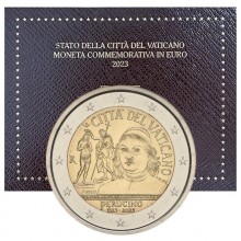Vatikanas 2023 2 euro proginė moneta kortelėje - Perudžinas (BU)