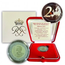 Monakas 2023 2 euro proginė moneta dėžutėje - Princas Rainier III (PROOF)