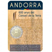 Andora 2019 2 euro proginė moneta kortelėje - Žemės taryba (BU)