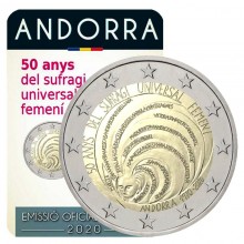 Andora 2020 2 euro proginė moneta kortelėje - Moterų teisės (BU)