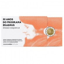 Portugalija 2022 2 euro proginė moneta kortelėje - Erasmus programa (PROOF)