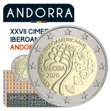 Andora 2020 2 euro proginė moneta kortelėje - Ibero-Amerikos susitikimas (BU)