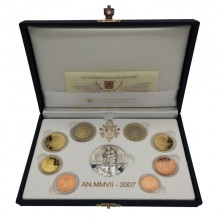 Vatikanas 2007 euro monetų rinkinys su sidabriniu medaliu (PROOF)