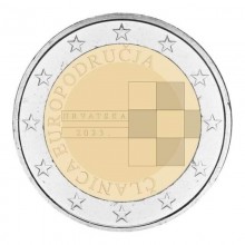 Croatia 2023 2 euro coin in coincard - The introduction of the euro as the official currency of Croatia on 1 January 2023 (BU)