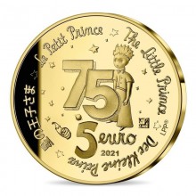 France 2021 5 euro gold collector coin - The Little Prince (PROOF)