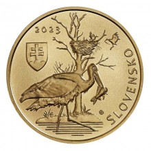 Slovakija 2023 5 euro kolekcinė moneta - Juodasis gandras