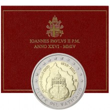 Vatican 2004 2 euro coin in folder - 75th anniversary of the founding of the Vatican City State (BU)
