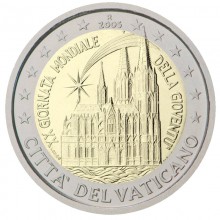 Vatican 2005 2 euro coin in folder - 20th World Youth Day in Cologne (BU)