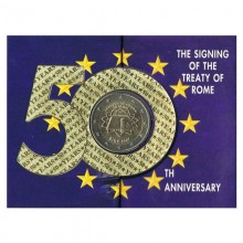 Airija 2007 2 euro proginė moneta kortelėje - Romos taikos sutartis*ToR (BU)