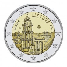Lietuva 2017 2 euro proginė moneta kortelėje - Vilnius (BU)