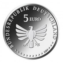 Vokietija 2024 5 euro spalvota kolekcinė moneta - Žaliasis žiogas (BU)