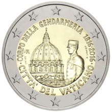 Vatican 2016 2 euro coin in folder - 200th anniversary of the Gendarmerie Corps of Vatican City State (BU)