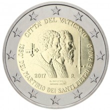 Vatikanas 2017 2 euro proginė moneta kortelėje - Šv. Petras ir Šv. Paulius (BU)