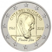 Vatikanas 2018 2 eurų proginė moneta - Tėvas Pijus